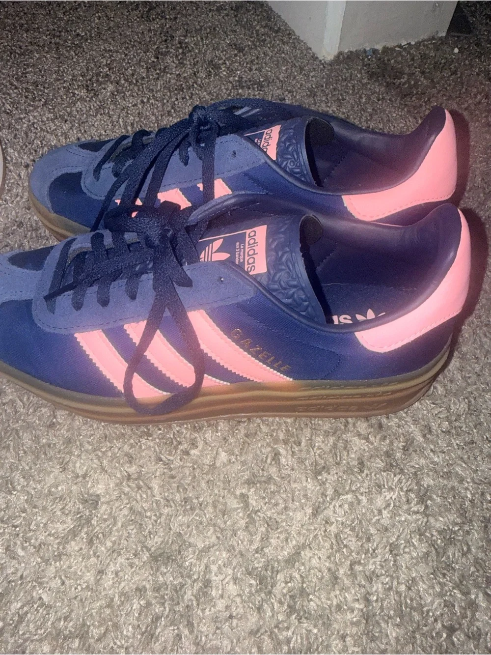 adidas Navy & Pink Retro-Inspired Women's Sneakers - worn once!!!